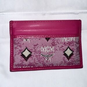 MCM All-Over Logo-Jacquard Rectangle Card Case